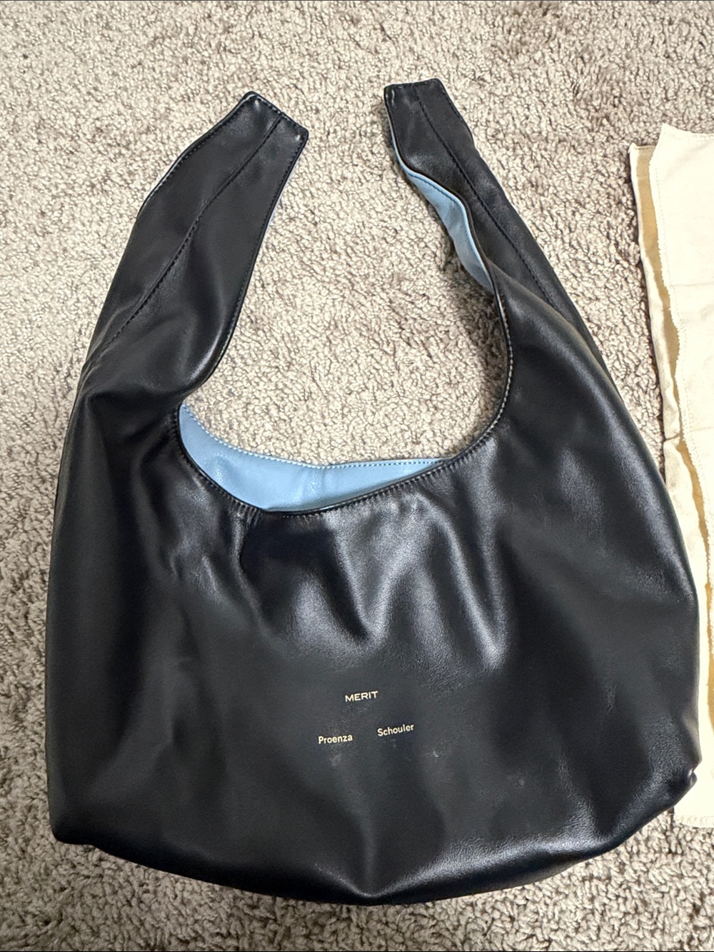 Merit x Proenza Schouler Womens Blue Leather Makeup or Hand Bag